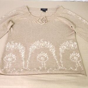 RALPH LAUREN POLO Linen blend sweater size small Embroidery